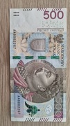 Banknot 500 zł o serii AA