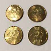 2 gr grosze 2014 MW mennicze zestaw 4 sztuki