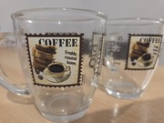 Dwa kubki dwie szklanki do kawy coffee Kubki pojemność około 300 ml szkło