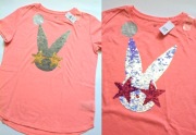GAP t-shirt | koszulka | neon | odwracalne cekiny | 164
