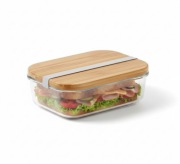 LUNCH BOX SZKLANY Z BAMBUSOWĄ POKRYWKĄ