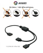 Kabel rozdzielacz na dwa, łącznik do LED ARGB 12V 4pin, adresowalne oświetl