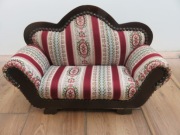 sofa / kanapa dla lalek retro bordo