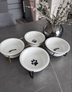 Ceramiczne miski dla kota na stojaku | Ergonomiczne | 2 kolory