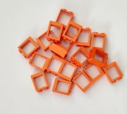 Klocki mix 11 - okna małe rama+szyba pomarańczowe 58 szt.