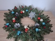 Wianek bożonarodzeniowy ozdoba świąteczna rękodzieło 