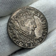 trojak koronny Zygmunt III Waza 1619 - b. ładny stara kopertka (R1/R2)