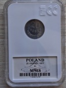 Moneta, wycofana z obiegu Polskie denominacji  20 groszy   w gradingu 