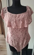 Body koronkowe różowe XL hiszpanka