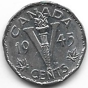 Kanada V cent 1945