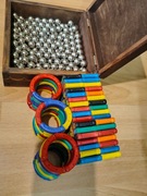 Klocki/ sticsy magnetyczne z kulkami Moly - 605 sztuk + gratis Magmax