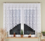 Firana do kuchni żakardowa wycięta w łuk 350x135, firana do salonu