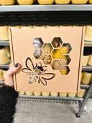 Zestaw prezentowy. Miód 270g + pyłek pszczeli 120g + świeczka 