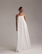 ASOS gładka trapezowa suknia ślubna bez ramiączek rozmiar XS _UT8