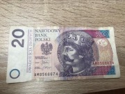 Banknot 20zł seria bestii trzy 666 2012r.