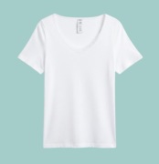 Damska bluzka biała bawełniana z krótkim rękawem Up2 Fashion 42/XL 