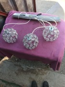 Żyrandol kryształowy, plafon, 3 kule swarovski