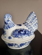 Porcelanowa kura fajans Włocławek kura prl duża