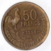 FRANCJA 50 franków 1951, KM# 918, VF