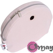 Szary organizer do Obag MOON LIGHT welur pudrowy róż siwy 2 kieszenie OMAY