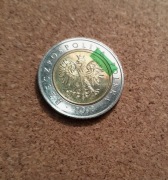 BŁĄD niecentryczne bicie 5 zł 2018 100 lecie Odzyskania Niepodległości