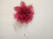 Kwiatek ozdobny z materiału do przyszycia/przyklejenia 12 cm czerwony