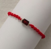 *Dje* Bransoletka na rękę - bursztyn, makrama