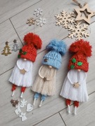 Skrzat/Gnom/Mikołaj 20cm ozdoba świąteczna makrama