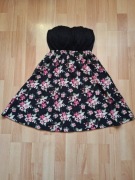 Nowa śliczna sukienka bez ramiączek kwiaty Mister Lady XS