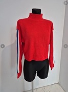 Czerwony swetr H&M x lampasami