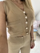 Dzianinowy komplet kamizelka 36/38