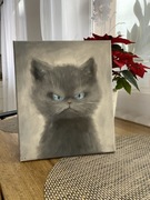 Obraz olejny “wściekły kot”