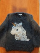 Piękny sweter włochacz z jednorożcem marki H&M rozmiar 122-128/ 6-8 l