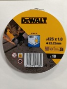 Zestaw 10 tarcz DEWALT w metalowym etui.