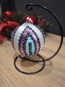 Bombka zdobiona cekinami handmade niepowtarzalna