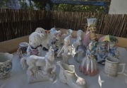 Figurki porcelanowe bibeloty dzieci  wazoniki zwierzątka