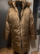 OCHNIK kurtka płaszcz pikowany oversize kaptur futerko duża