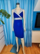 Niebieska cekinowa sukienka M/L dopasowana (2)