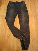 Spodnie męskie Joggery roz 32 z ozdobnymi suwakami stan bardzo dobry