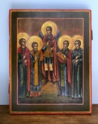 Ikona Rosja XIX w. Archanioł Michał Sobór świętych 36 X 29 m