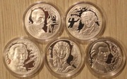 WIELCY KOMPOZYTORZY - 5 SZT. SREBRO + 5 CERTYFIKATÓW  + 5 CD + 5 KSIĄŻKA