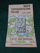 Mapa topograficzna N-34-143 Sroda Wlkp 1:100 000 WZkart