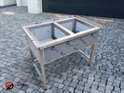 Basen 2-komorowym spawany 1100x700x850 mm komora 300 mm