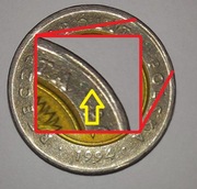 ! Destrukt, Błąd Bicia Stempla, Podwójny Rant 5 zł / Złotych / PLN !