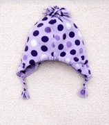 Czapka polarowa dziewczęca DoPo DoPo r. 54 fioletowa w grochy