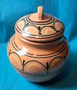 Stary gliniany garnek z pokrywką - ZSRR vintage lata 70