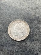 25 cents 1941 r. Holandia Wilhelmina srebro ładne