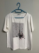 Bialy t-shirt z nadrukiem Quiosque