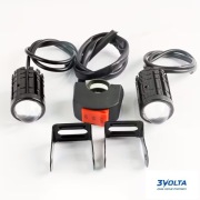 Lampy LED e-bike 2 szt + włącznik ON/OFF 12–72V soczewka mocne