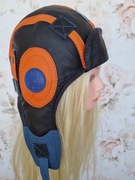 Skórzana czapka pilotka 